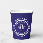 ネイビーブルービールバッジ独身パーティー紙コップ 紙コップ (裏面)