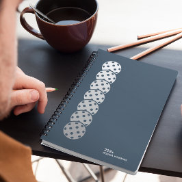 ネイビーブルーピックルボールパーソナルウィークリー プランナー手帳