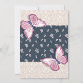 ネイビーブルーピンクの蝶は日付カードを保存 (裏面)