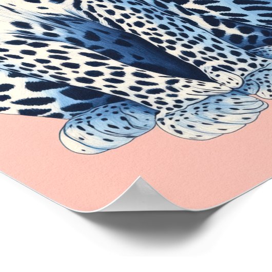 ネイビーブルーピンクチータヒョウ名門私立校風のドガーリーラム ポスター (角)