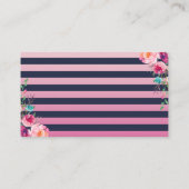 ネイビーブルーピンクパイナップルベビーシャワーおむつラッフル エンクロージャーカード (裏面)