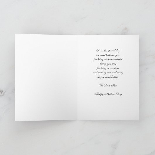 ネイビーブルーピンクフラワーズマザーズデイカード カード (内部)