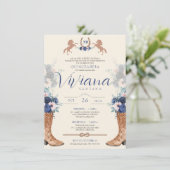 ネイビーブルーピンクフローラウエスタンシャルロキンセアニェラI 招待状 (スタンド正面)