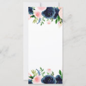 ネイビーブルーピンクフローラ水彩結婚式 プログラム (裏面)