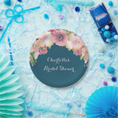 ネイビーブルーピンクブライダルシャワープレート ペーパープレート (パーティー)