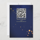 ネイビーブルーピンクブルゴーニュバラ結婚ズテンプレート 招待状 (裏面)