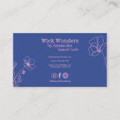 ネイビーブルーピンクミニマルキャンドルメーカー 名刺 (裏面)