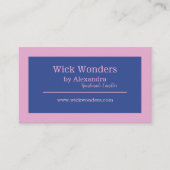 ネイビーブルーピンクミニマルキャンドルメーカー 名刺 (正面)