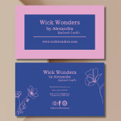 ネイビーブルーピンクミニマルキャンドルメーカー 名刺