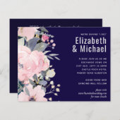 ネイビーブルーピンクモダンフローラ結婚ズ予算 (正面/裏面)