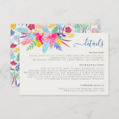 ネイビーブルーピンクワイルドレインフォレストエバーグリーン結婚ズ エンクロージャーカード (正面/裏面)