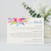 ネイビーブルーピンクワイルドレインフォレストエバーグリーン結婚ズ エンクロージャーカード (スタンド正面)