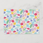 ネイビーブルーピンクワイルドレインフォレストエバーグリーン結婚ズ エンクロージャーカード (裏面)