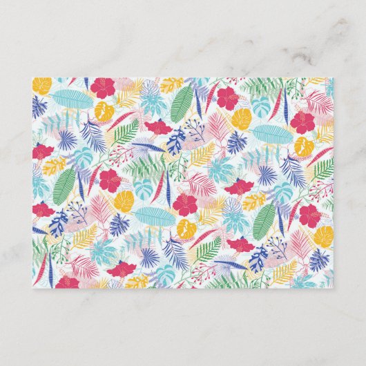 ネイビーブルーピンクワイルドレインフォレストエバーグリーン結婚ズ エンクロージャーカード (裏面)