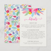 ネイビーブルーピンクワイルドレインフォレストエバーグリーン結婚ズ エンクロージャーカード (正面/裏面)