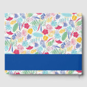 ネイビーブルーピンクワイルドレインフォレストエバーグリーン結婚ズ ゲストブック (裏面)