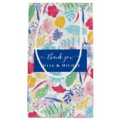 ネイビーブルーピンクワイルドレインフォレストエバーグリーン結婚ズ スモールペーパーバッグ (正面)