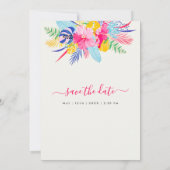 ネイビーブルーピンクワイルドレインフォレストエバーグリーン結婚ズ セーブザデート (裏面)