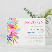 ネイビーブルーピンクワイルドレインフォレストエバーグリーン結婚ズ セーブザデート (スタンド正面)