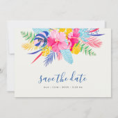 ネイビーブルーピンクワイルドレインフォレストエバーグリーン結婚ズ セーブザデート (裏面)