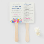 ネイビーブルーピンクワイルドレインフォレストエバーグリーン結婚ズ ハンドファン (正面&裏面)