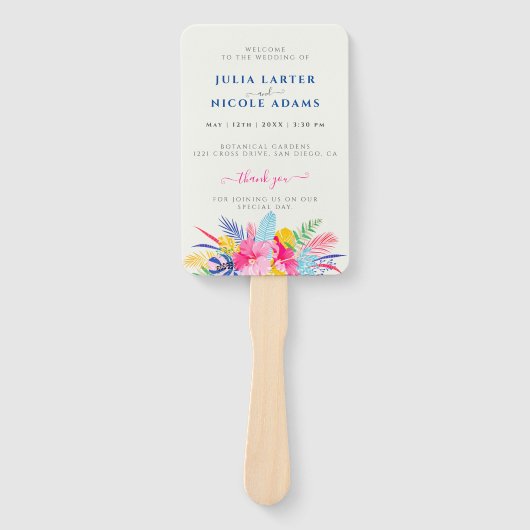 ネイビーブルーピンクワイルドレインフォレストエバーグリーン結婚ズ ハンドファン (正面)