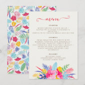 ネイビーブルーピンクワイルドレインフォレストエバーグリーン結婚ズ メニュー (正面/裏面)