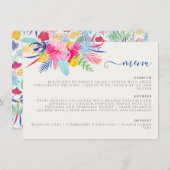 ネイビーブルーピンクワイルドレインフォレストエバーグリーン結婚ズ メニュー (正面/裏面)