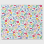 ネイビーブルーピンクワイルドレインフォレストエバーグリーン結婚ズ ラッピングペーパー (フラット)