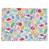 ネイビーブルーピンクワイルドレインフォレストエバーグリーン結婚ズ ラージペーパーバッグ (裏面)