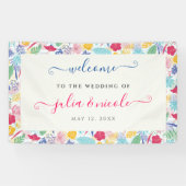 ネイビーブルーピンクワイルドレインフォレストエバーグリーン結婚ズ 横断幕 (横)