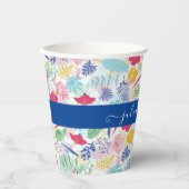 ネイビーブルーピンクワイルドレインフォレストエバーグリーン結婚ズ 紙コップ (正面)