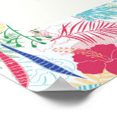 ネイビーブルーピンクワイルドレインフォレストブライダルシャワー ポスター (角)