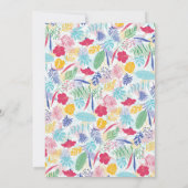 ネイビーブルーピンクワイルドレインフォレストブライダルシャワー 招待状 (裏面)