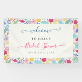 ネイビーブルーピンクワイルドレインフォレストブライダルシャワー 横断幕 (横)