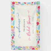 ネイビーブルーピンクワイルドレインフォレストブライダルシャワー 横断幕 (縦)