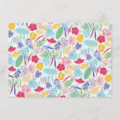 ネイビーブルーピンクワイルドレインフォレスト花嫁カード メニュー (裏面)