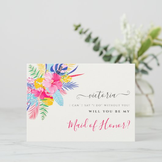 ネイビーブルーピンクワイルドレインフォレスト花嫁カード メニュー (スタンド正面)