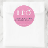 ネイビーブルーピンク私のカップル結婚のハッシュタグラウンド ラウンドシール (バッグ)