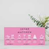 ネイビーブルーピンク結婚クのタイムラインへようこそバッグ (スタンド正面)