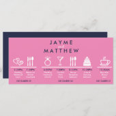 ネイビーブルーピンク結婚クのタイムラインへようこそバッグ (正面/裏面)