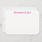 ネイビーブルーピンク結婚ズのハッシュタグありがとうご注意 ノートカード (正面)