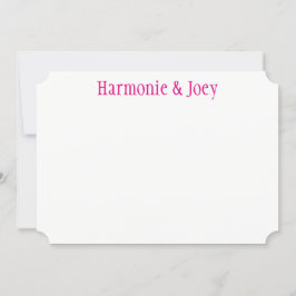 ネイビーブルーピンク結婚ズのハッシュタグありがとうご注意 ノートカード