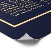 ネイビーブルーピンク結婚フローラの座席表12 ポスター (角)