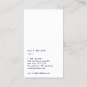 ネイビーブルーピンク葉クズ支店名刺 名刺 (裏面)