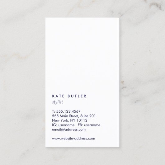 ネイビーブルーピンク葉クズ支店名刺 名刺 (裏面)