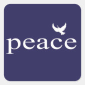 ネイビーブルーピース感動的引用文 スクエアシール (正面)