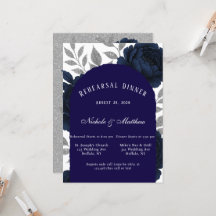 ネイビーブルーピーニー&シルバー離れのリハーサルディナー