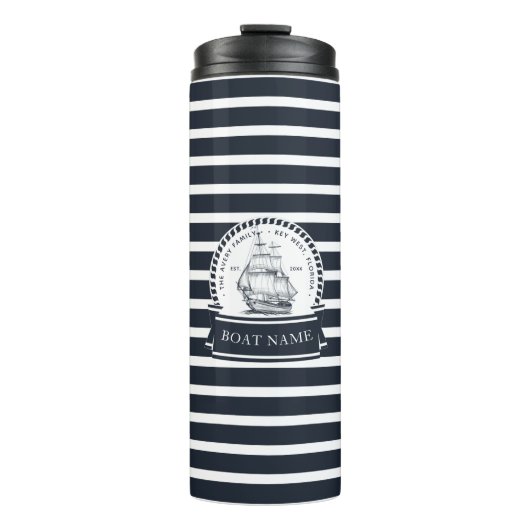 ネイビーブルーファミリーネームボート タンブラー (正面)