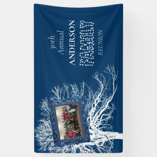 ネイビーブルーファミリーフォト懇親会 横断幕 (縦)